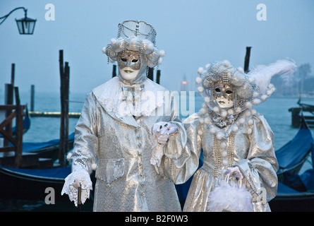 Carnaval de Venise participants costumés Banque D'Images