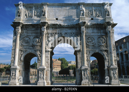 L'Arc de triomphe de l'empereur Constantin à Rome Italie Banque D'Images