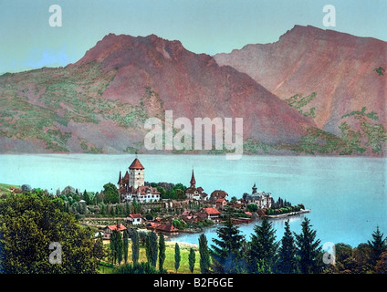 Am Thunersee Spiez, Suisse Banque D'Images