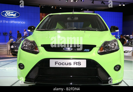 Ford Focus RS verte à la London Motor Show Banque D'Images