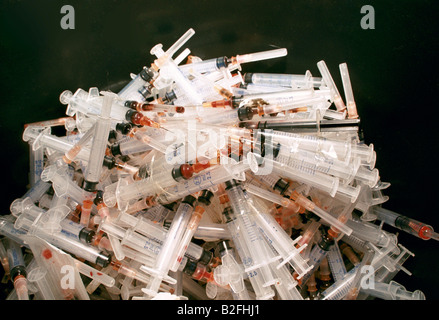 seringues usagées Banque D'Images