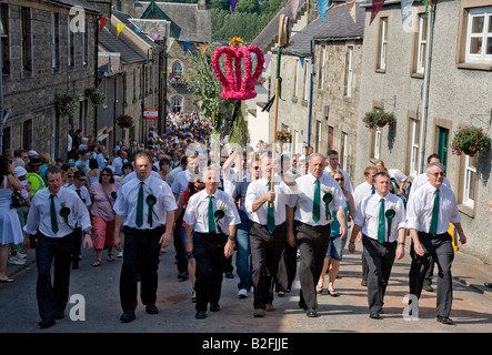 L'emblème floral Royal Langholm circonscription commune Langholm Ecosse UK Banque D'Images