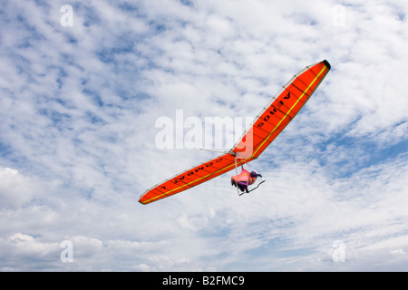 Deltaplane Séquence de lancement 12 de 12 Buckstones off Edge West Yorkshire Banque D'Images