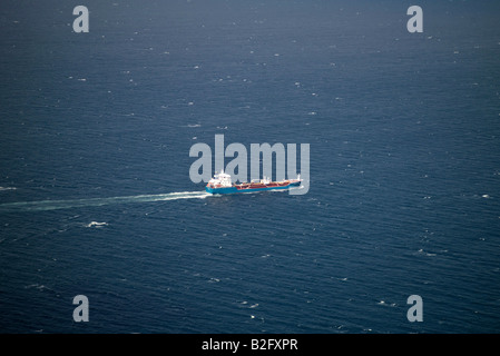 Pétrolier à l'embouchure du Firth of Forth, entrant dans la mer du Nord, l'Est de l'Écosse Banque D'Images