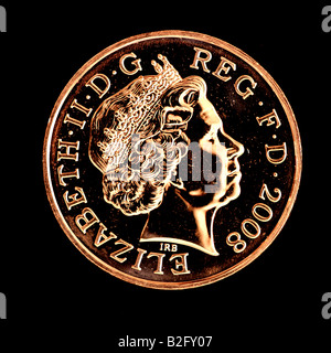 'Queen's head sur nouvelle 2008 coin design' Banque D'Images