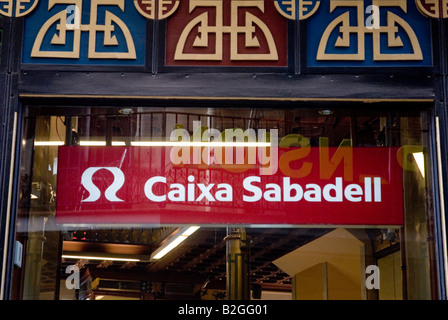 Caixa Sabadell Barcelone Espagne Banque D'Images