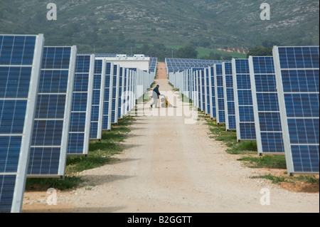 Parc photovoltaïque solaire à Beneixama, Alicante, Espagne Banque D'Images