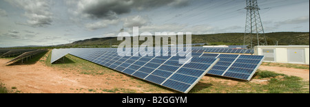 Parc photovoltaïque solaire à Beneixama, Alicante, Espagne Banque D'Images