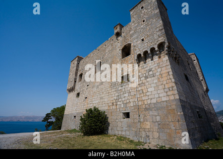 Au sommet de la tour Nehaj Senj en Croatie Mer Adriatique et mer en arrière-plan Banque D'Images