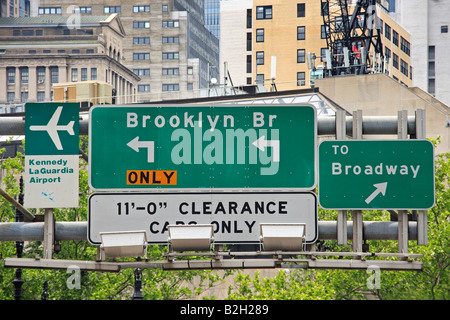 Pont de Brooklyn street sign - New York City, USA Banque D'Images