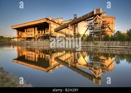 L'usine à l'abandon, Brunner Mond, Winnington, Northwich, Cheshire, Royaume-Uni Banque D'Images