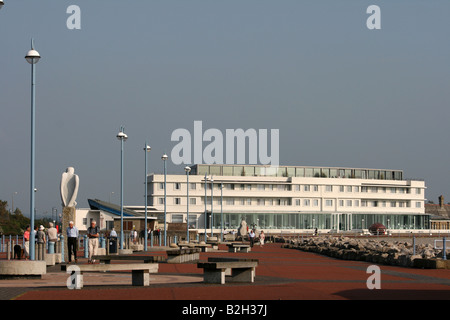 Hotel Midland, Morecambe vue de la pierre jetée. Banque D'Images