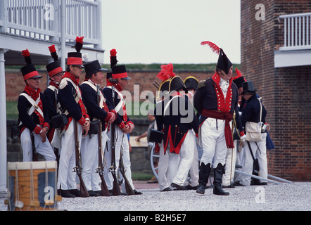 Histoire de la guerre de 1812, Star Spangled Banner jour, le fort McHenry, Baltimore, Maryland Banque D'Images