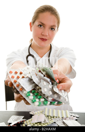 Les comprimés de prescription de la réforme des soins de santé médecin pharmacie galénique comprimés idustry Banque D'Images
