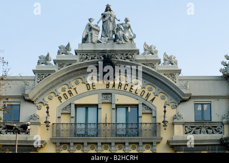 Rambla de Mar Barcelone Port Vell Banque D'Images