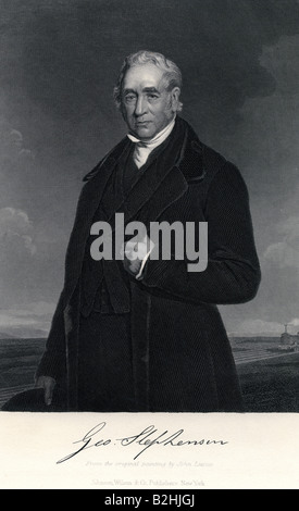 Stephenson, George, 9.6.1781 - 12.8.1848, l'ingénieur britannique, demi-longueur, gravure sur acier après peinture par John Lucas, 19e siècle, l'artiste n'a pas d'auteur pour être effacé Banque D'Images