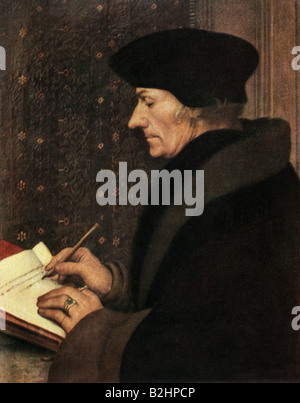 Erasme de Rotterdam, 28.10.1466 - 12.7.1536, le néerlandais humananist, portrait, peinture de Hans Holbein le Jeune, 1523, , n'a pas d'auteur de l'artiste pour être effacé Banque D'Images