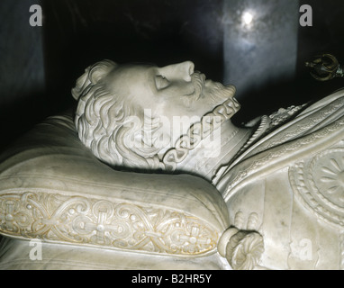 Juan d'Austria, 24.2.1547 - 1.10.1578, général espagnol, portrait, tombe, El Escorial, , Banque D'Images