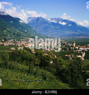 Géographie / voyages, Italie, Tyrol du Sud, regardez à Lana Meran, Banque D'Images