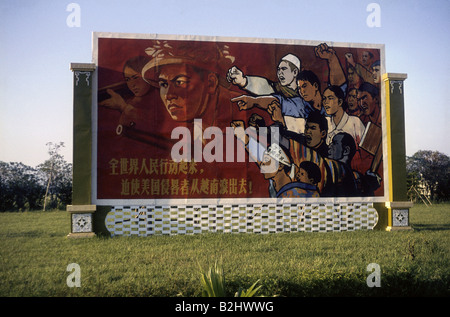 Géographie / voyages, Chine, politique, slogan communiste, Shanghai, 1965, Banque D'Images
