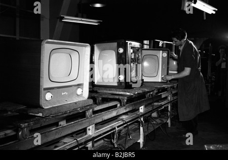 Géographie/voyages, Allemagne, RDA, industrie, production de téléviseurs, VEB Sternradio, Berlin est, fin des années 1950, , Banque D'Images