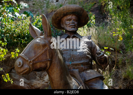 Une statue de bronze de SANCHO PANZA Don Quichotte s side kick dans la ville historique de Guanajuato au Mexique Banque D'Images