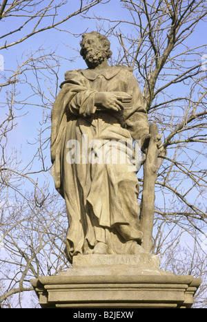 Jude, Apôtre, Saint, Statue, Pont Charles, Prague, République Tchèque, Construit: 1708 Par Jan Oldrich Mayer, Banque D'Images