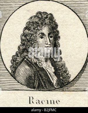 Racine, Jean Baptiste, 21,1 2,1639 - 26.04.1699, le français auteur/rédacteur, portrait, gravure sur cuivre, fin du 17e siècle, l'artiste a le droit d'auteur , de ne pas être effacé Banque D'Images