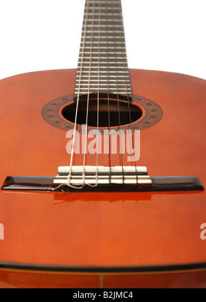 Guitare acoustique six couverts par un vernis brun Banque D'Images