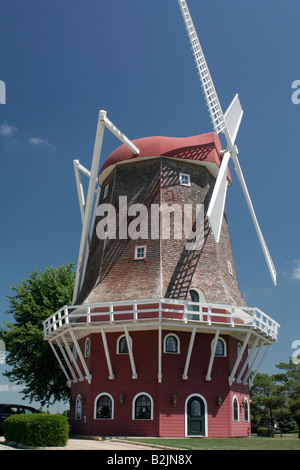 Moulin à vent hollandais replica Orange City Iowa Banque D'Images