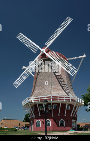 Moulin à vent hollandais replica Orange City Iowa Banque D'Images