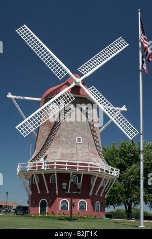 Moulin à vent hollandais replica Orange City Iowa Banque D'Images