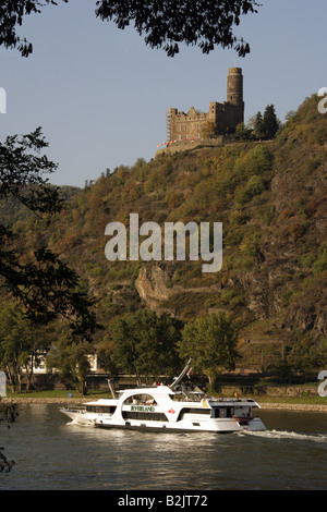 Architecture, châteaux, Allemagne, Rhénanie-Palatinat, Burg Maus près de St Goarshausen sur le Rhin, construit : 1353, reconstruite : 1900 - 1906 par Wilhelm Gärtner, vue extérieure, , Additional-Rights Clearance-Info-Not-Available- Banque D'Images