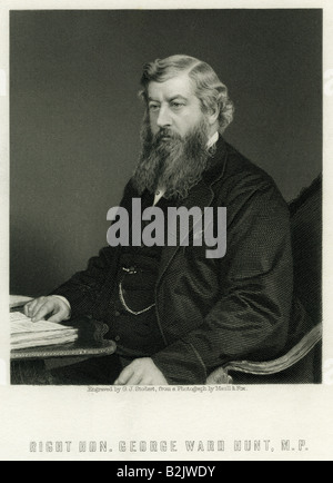 Ward Hunt, George, 30.7.1825 - 29.7.1877, l'État anglais, demi-longueur, gravure sur acier, par G. J. Stodart, basé sur une photographie, l'Angleterre, 19e siècle, l'artiste n'a pas d'auteur pour être effacé Banque D'Images