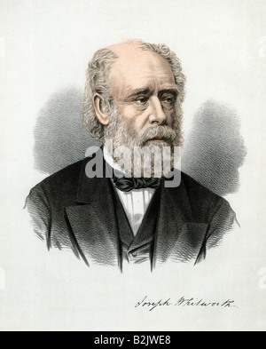 Whitworth, Joseph, 21.12.1803 - 22.1.1887, ingénieur britannique, portrait, lithographie, coloré, Angleterre, XIXe siècle, Banque D'Images