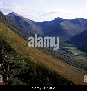 Les Mamores vue depuis les pentes de Ben Nevis Glen Nevis fort William Lochaber Inverness-shire Écosse Banque D'Images