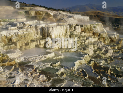 Géographie / voyages, USA, Wyoming, des paysages, le Parc National de Yellowstone, Mammoth Hot Springs, Minerva Springs, Additional-Rights Clearance-Info-Not-Available- Banque D'Images