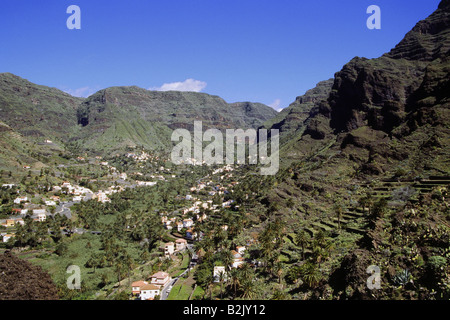 Géographie / voyages, Espagne, Canaries, La Gomera, vue à Valle Gran Rey, de petites villes Los Granados, El Retamal, Lomo del Balo, Los Descansaderos, La Vizcaina, Higuera del Lano, El Hornillo et Additional-Rights Clearance-Info, Chele--Not-Available Banque D'Images