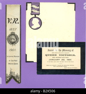 Souvenirs de deuil à la mort de la reine Victoria 1901 Banque D'Images