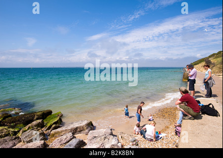 Totland Bay Waterfront dans Île de Wight, Royaume-Uni Banque D'Images