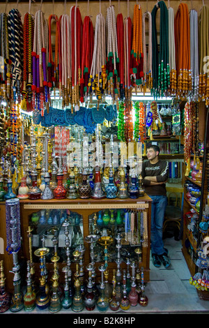 Narguilé boutique dans le Souk Hamidiyya dans la vieille ville de Damas en Syrie Banque D'Images