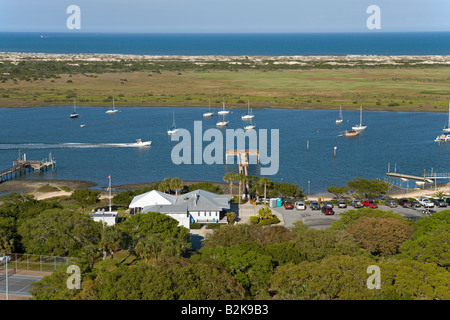 Anastasia Island vu du haut de la St Augustine Lighthouse Banque D'Images