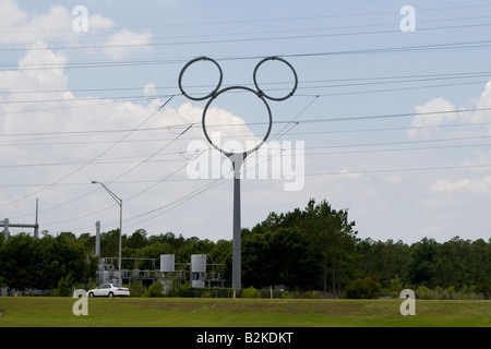 Hidden Mickey poteau et fils à Orlando la Floride Etats-Unis Banque D'Images