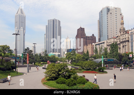 La Chine, Shanghai, Nanjing Road, People's Square Banque D'Images