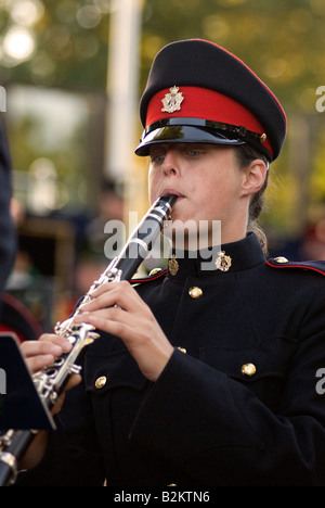 Concert dans le Parc Royal Military School of Music Kneller Twickenham Middlesex Hall UK Mercredi 30 juillet 2008 Banque D'Images