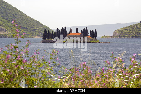 Baie de Kotor, l'église St George Island Banque D'Images