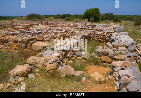 Ruines du palais Minoen détruit par un incendie en 1450BC au Malia sur l'île grecque de Crète Méditerranée UE GR Banque D'Images