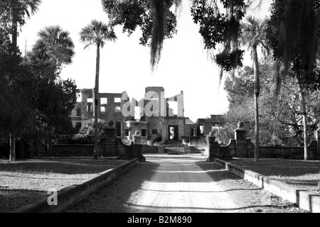 Ruines de l'hôtel particulier DORMEUR SUR CUMBERLAND ISLAND GEORGIA USA Banque D'Images