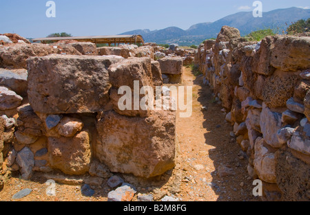 Ruines du palais Minoen détruit par un incendie en 1450BC au Malia sur l'île grecque de Crète Méditerranée UE GR Banque D'Images