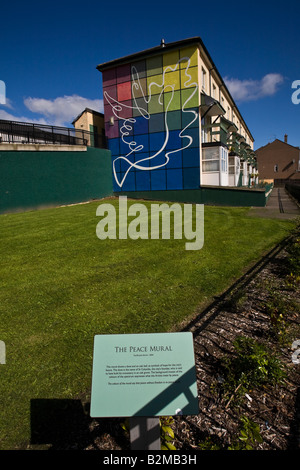 La paix récentes murale, par le Bogside Artists, dans le quartier de Bogside à prédominance catholique, Derry, Irlande du Nord Banque D'Images